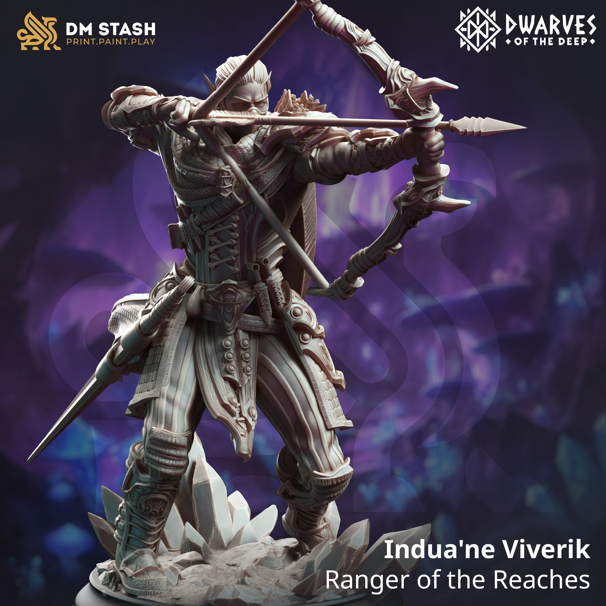 Indua'ne Viverik, Ranger of the Reaches (Male Drow Ranger)
