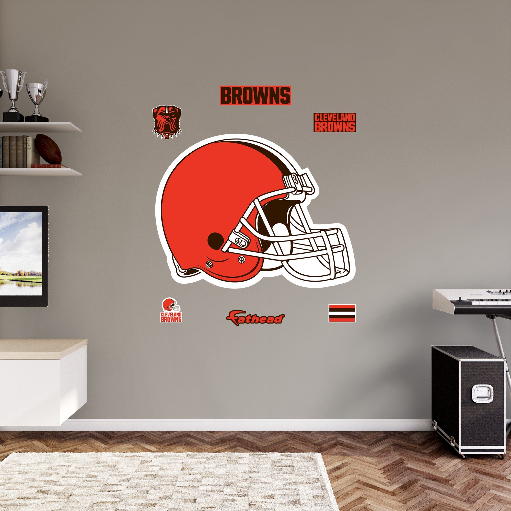 Cleveland Browns - RealBig Logo Collection - Official NFL - Reusable Vinyl Wall Decals