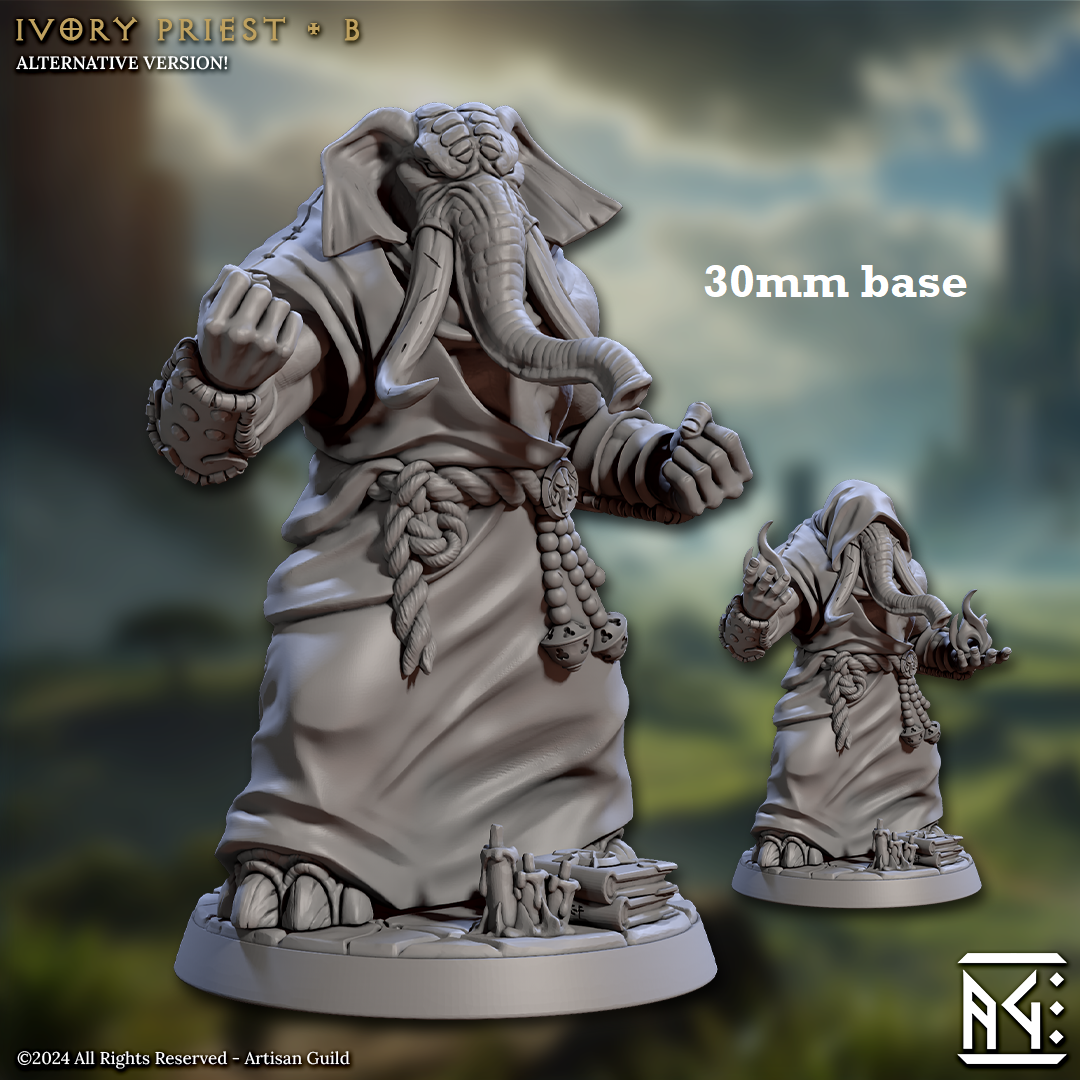 Ivory Priest - Sculpt B (Male Loxodon Monk)