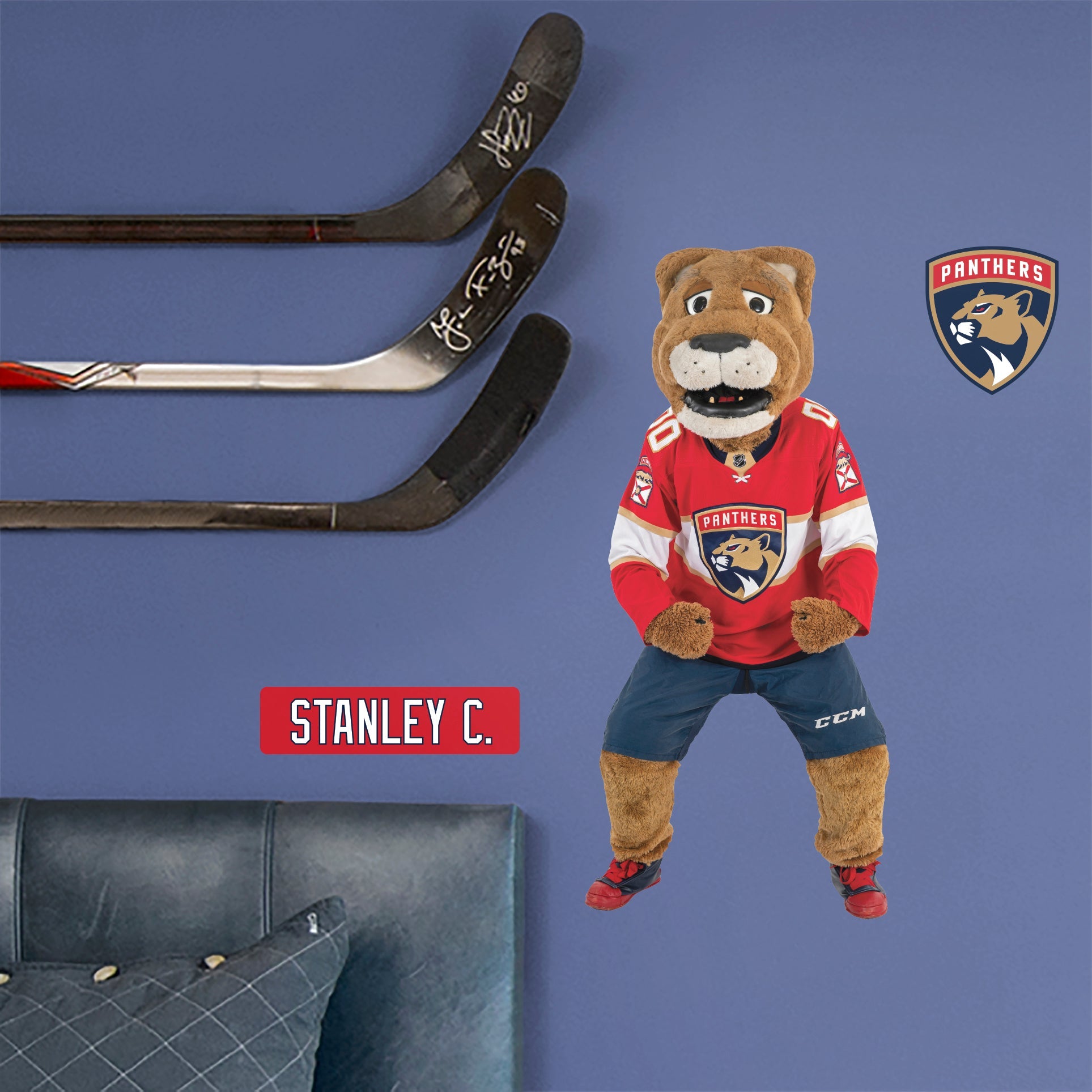 Stanley C. Panther - RealBig Mascot Collection - Official NHL - Florida Panthers - Reusable Vinyl Wall Decals