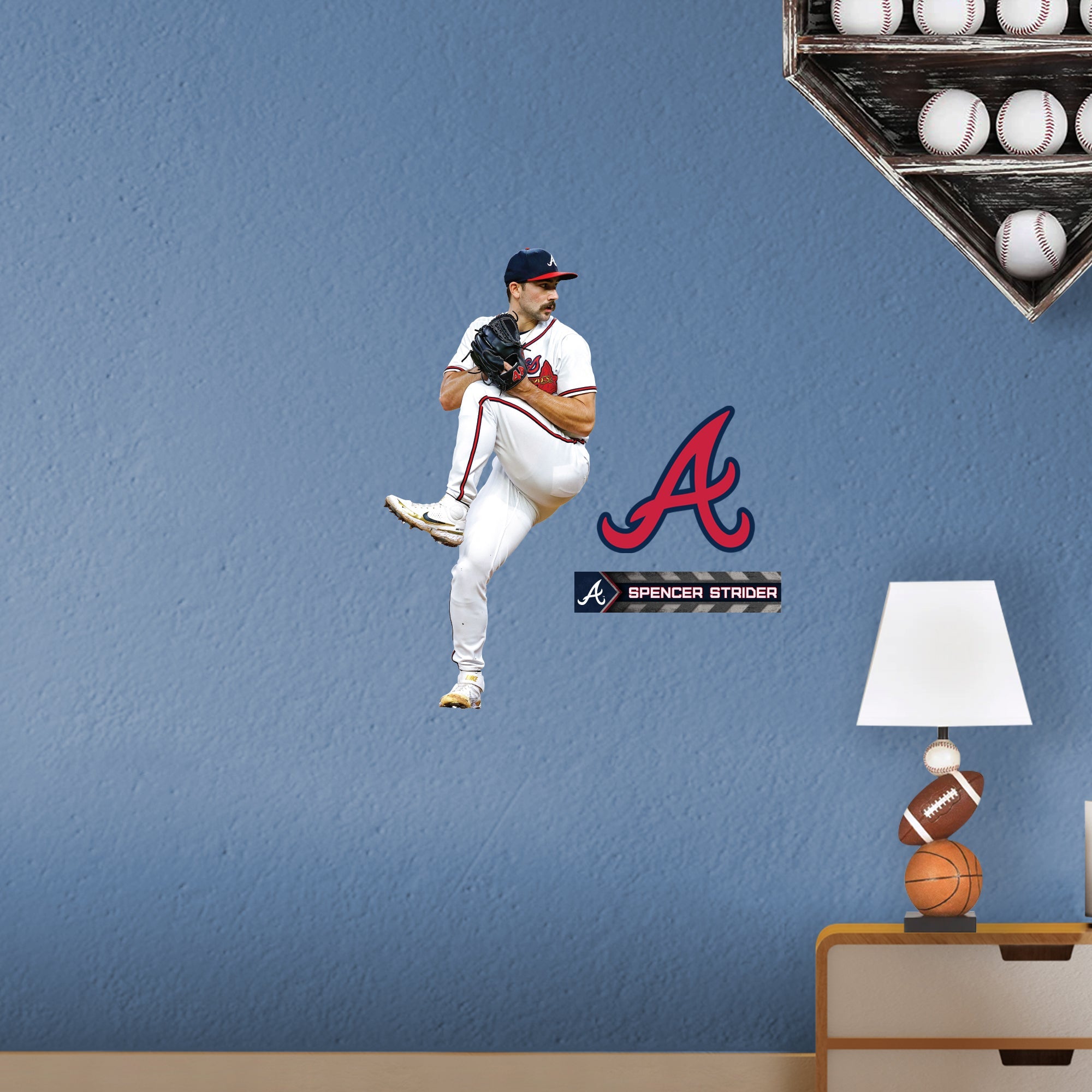 Spencer Strider - RealBig Collection - Official MLB - Atlanta Braves - Reusable Vinyl Wall Decals #1