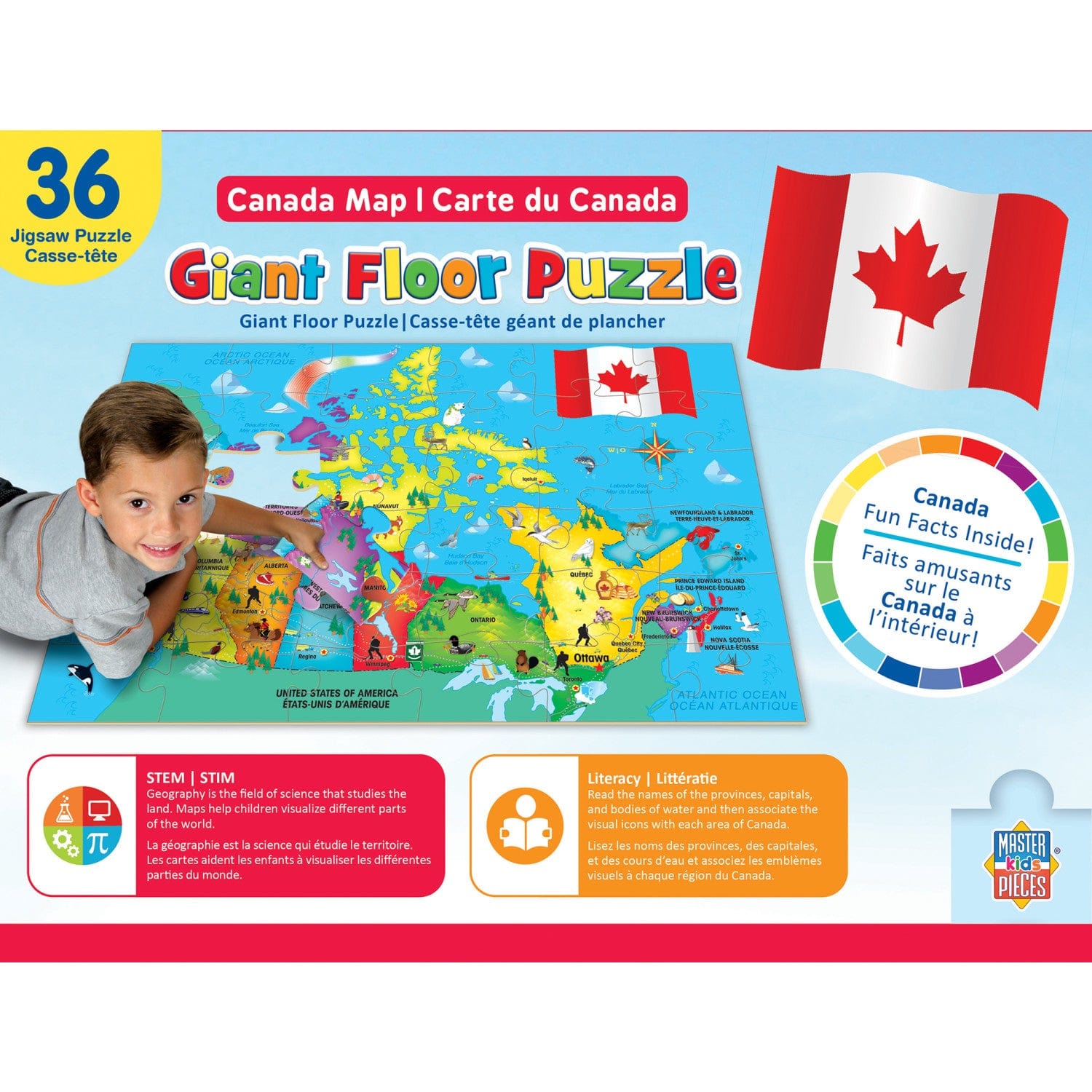 Educational - Canada Map 36 Piece Floor Jigsaw Puzzle