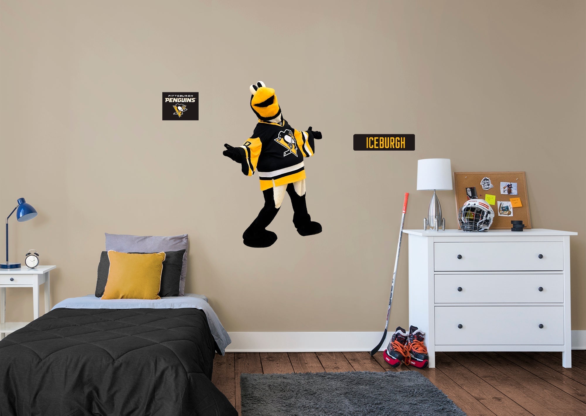 Iceburgh Mascot - RealBig Collection - Official NHL - Pittsburgh Penguins - Reusable Vinyl Wall Decals #2
