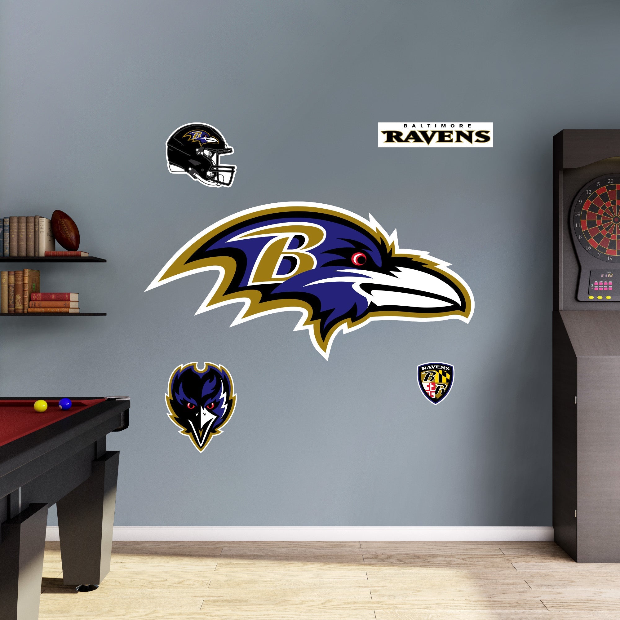 Baltimore Ravens - RealBig Logo Collection - Official NFL - Reusable Vinyl Wall Decals
