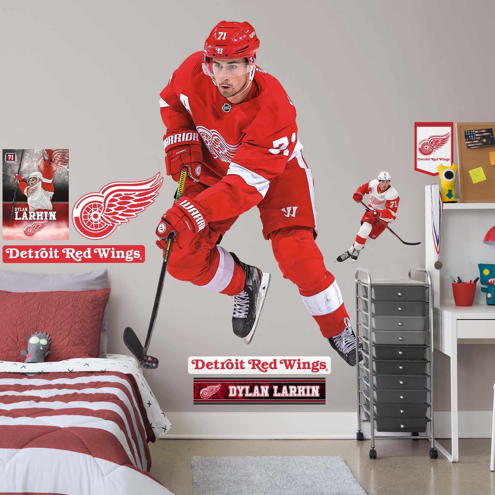 Dylan Larkin - RealBig Collection - Official NHL - Detroit Red Wings - Reusable Vinyl Wall Decals #1