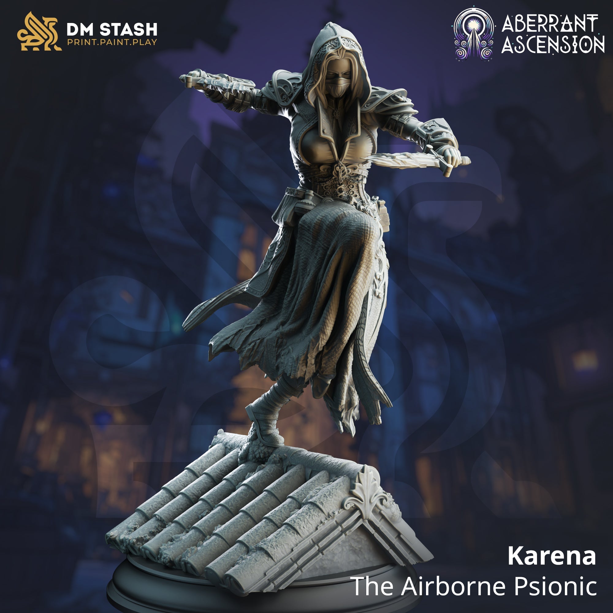 Karena, the Airborne Psionic (Female Half-Elf Assassin)