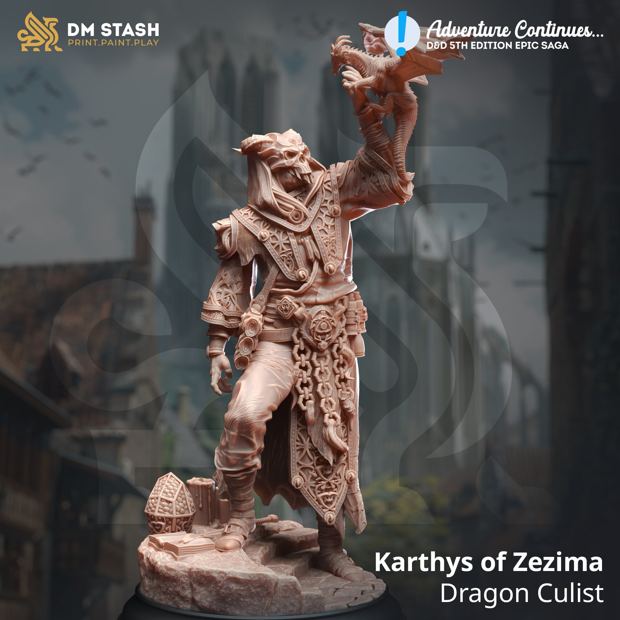 Karthys of Zezima, Dragon Cultist (Male Human Warlock)