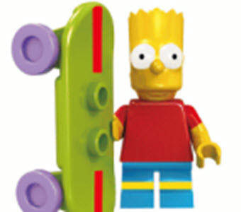 Bart Simpson with Skateboard Custom Minifig
