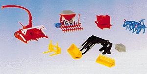 Kibri 10910 HO Scale Farm Machinery -- Tractor Mounted Tool Set