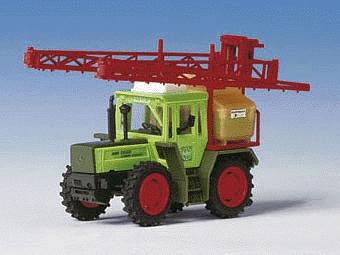 Kibri 12253 HO Scale Farm Machinery - Mercedes Tractor -- w/Twin Tires & Crop Spraying Equipment
