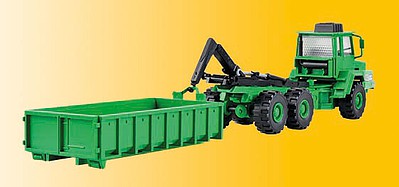 Kibri 14020 HO Scale Kaelble Gmeinder Articulated Dump Truck w/Roll-Off Bed - Kit -- Green