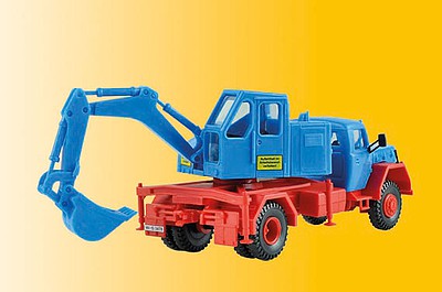 Kibri 14130 HO Scale Magirus Eckhauber w/Excavator - Kit -- Blue, Red
