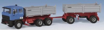 Kibri 14651 HO Scale Trucks:  DAF Cab with Two Trailers