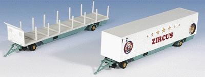 Kibri 14658 HO Scale Tractors/Trailer Rigs:  Circus Trailer
