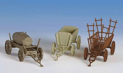 Kibri 15703 HO Scale Trailers -- Old Time Farm Wagons