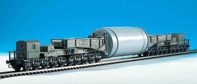 Kibri 16507 HO Scale 20-Axle Heavy-Duty Flatcar -Kit -- DB Class Uaai 687.9 w/Generator Load