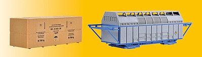 Kibri 16511 HO Scale Freight Castor Container & Wooden Crate Load - Kit