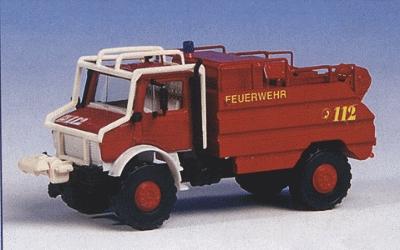 Kibri 18270 HO Scale Emergency - Fire Dept. Vehicles -- Unimog Off-Road Forest Fire Pumper