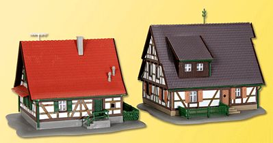 Kibri 36406 Z Scale Timber-Framed Houses pkg(2) -- 2-3/4 x 2-3/8 x 2"  7 x 6 x 5cm; 3 x 2-9/16 x 2-3/16"  7.5 x 6.5 x 5.5cm
