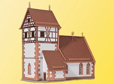 Kibri 37027 N Scale Schanbach Church -- 5-1/2 x 3-3/16 x 5-1/8"  14 x 8 x 13cm