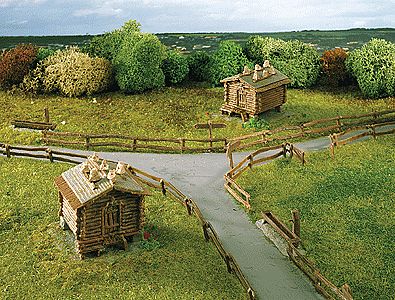 Kibri 37028 N Scale Barn with Wooden Fence 2/ -- 1-13/16 x 1-9/16 x 1-3/16"  4.5 x 4 x 3cm