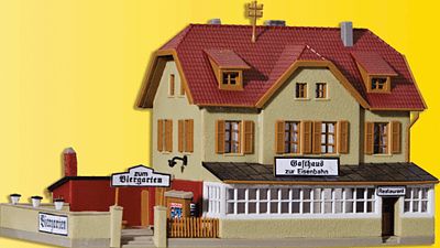 Kibri 37114 N Scale Railway Inn - Inn Zur Eisenbahn -- 5 x 3-3/4" 13 x 9.5cm