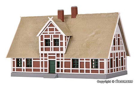 Kibri 37318 N Scale Thatched House -- Kit - 4-1/8 x 2-9/16 x 2-3/4"  10.5 x 6.5 x 7cm