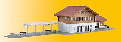 Kibri 37410 N Scale Schonried Train Station -- Kit - 12 x 2-9/16 x 2-7/16"  30.5 x 6.5 x 6.2cm