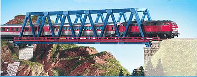 Kibri 37667 N Scale Box Girder Bridge w/Piers -- Blue