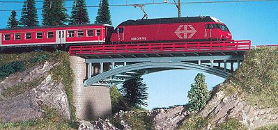 Kibri 37668 N Scale Bridge w/End Supports, Single or Double Track -- 7 x 2"  17.5 x 5cm