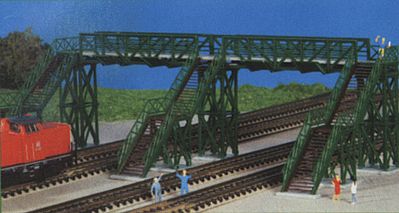 Kibri 37810 N Scale 4-Track Pedestrian Overpass -- 7-1/8 x 3-3/8 x 2-3/8"  18 x 8.5 x 6cm