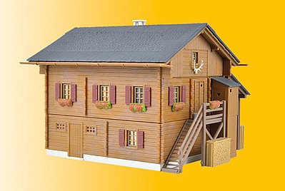 Kibri 38011 HO Scale Mountain House w/LED Lighting -- Kit - 4-15/16 x 4-3/4 x 3-1/2" 12.5 x 12 x 9cm