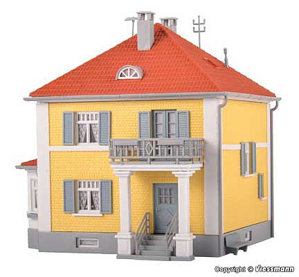 Kibri 38178 HO Scale Pappelweg 2-Story Brick House -- Kit - 3-15/16 x 5-1/8 x 5-11/16"  10 x 13 x 14.5cm