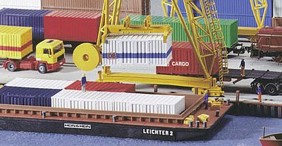 Kibri 38522 HO Scale Container Barge/Lighter -- 11-13/64 x 3-5/8 x 1"  28.5 x 9.2 x 2.5cm