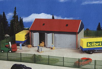 Kibri 38540 HO Scale Truck Garage w/Opening Doors -- 6-11/16 x 4-3/4 x 3-1/2"  17 x 12 x 9cm