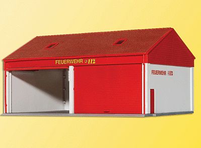 Kibri 38542 HO Scale Small Fire Brigade Garage -- Kit - 6-11/16 x 4-3/4 x 3-1/2"  17 x 12 x 9cm