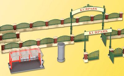 Kibri 38601 HO Scale Fence For English Garden (green)