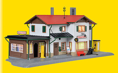 Kibri 39496 HO Scale Maienfeld Station w/Lights -- Kit - 10-5/8 x 4-3/4 x 4-1/2"  27 x 12 x 11.3cm