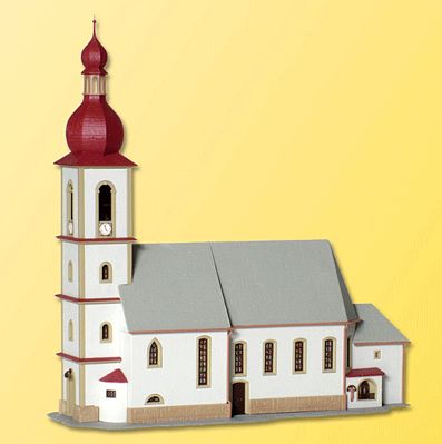 Kibri 39770 HO Scale Church in Ramsau -- 11-13/16 x 4-3/8 x 11-13/16"  30 x 11 x 30cm