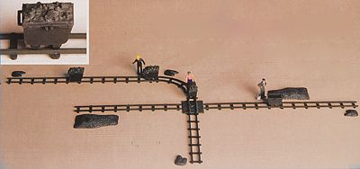 Kibri 39853 HO Scale Coal Wagon, Intersection & Rails