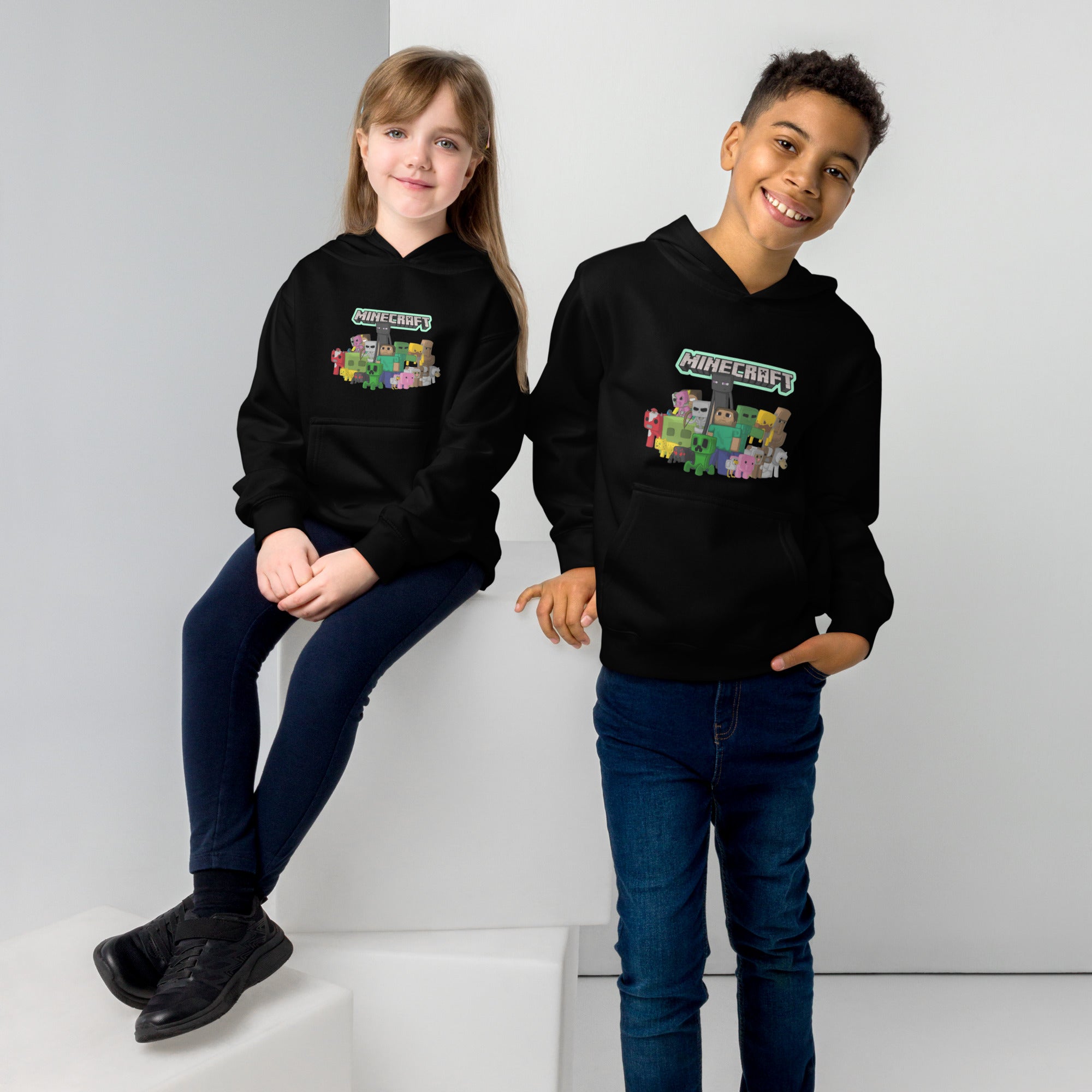 Minecraft Heroes Design Kids Fleece Hoodie