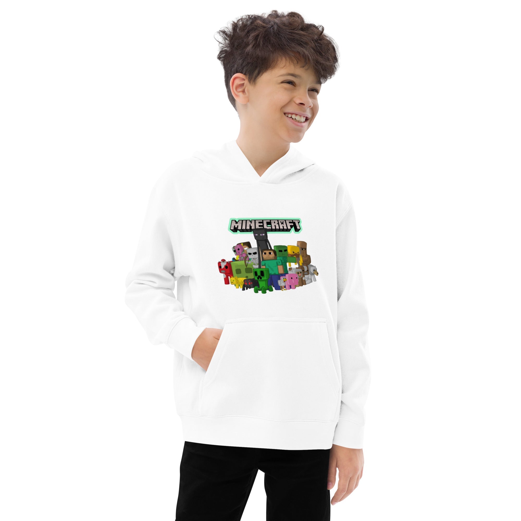 Minecraft Heroes Design Kids Fleece Hoodie