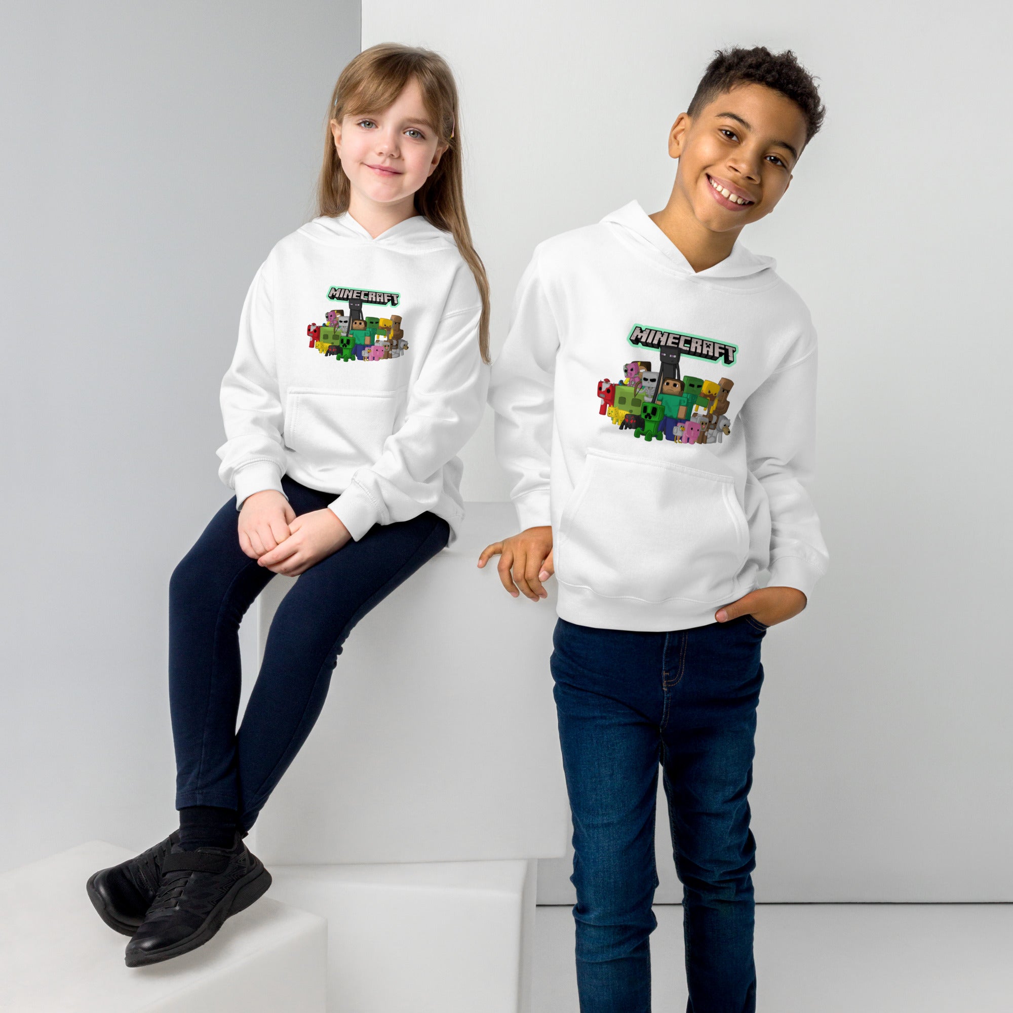 Minecraft Heroes Design Kids Fleece Hoodie