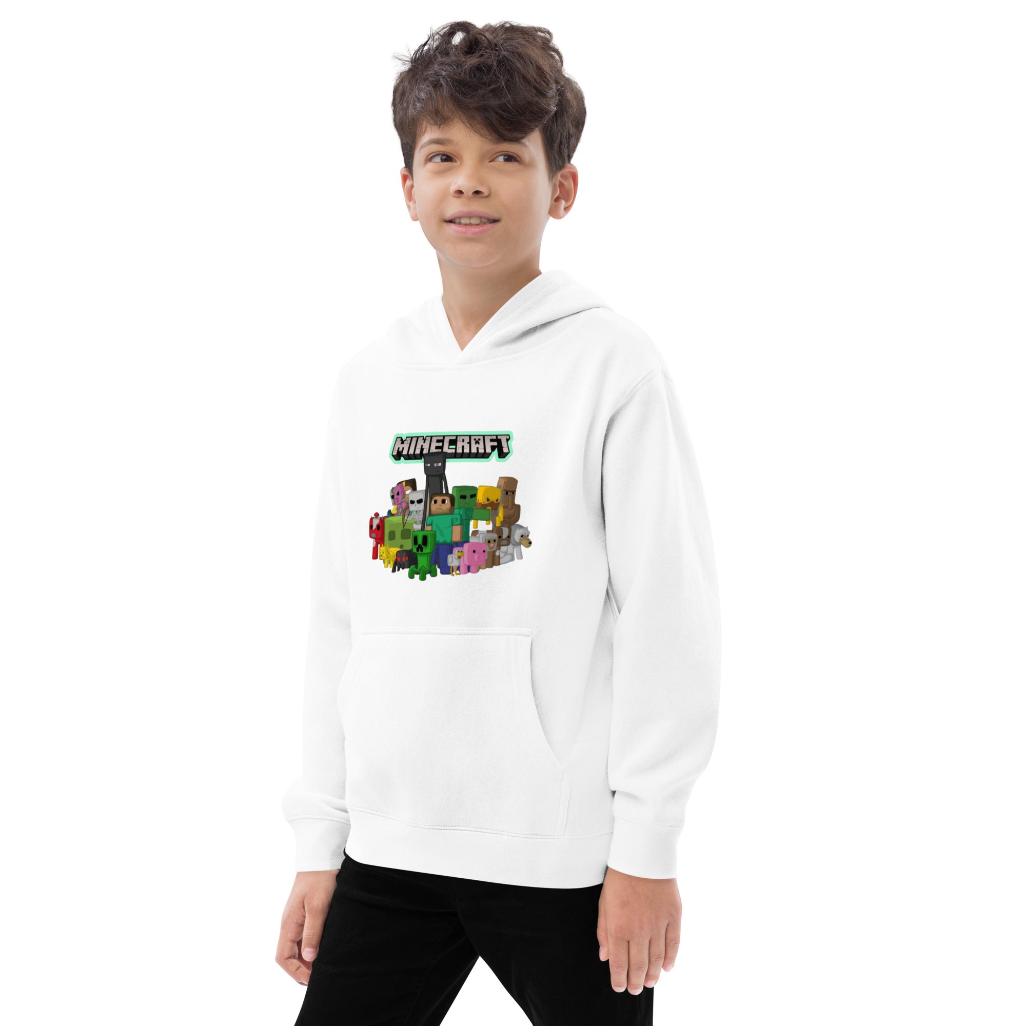 Minecraft Heroes Design Kids Fleece Hoodie