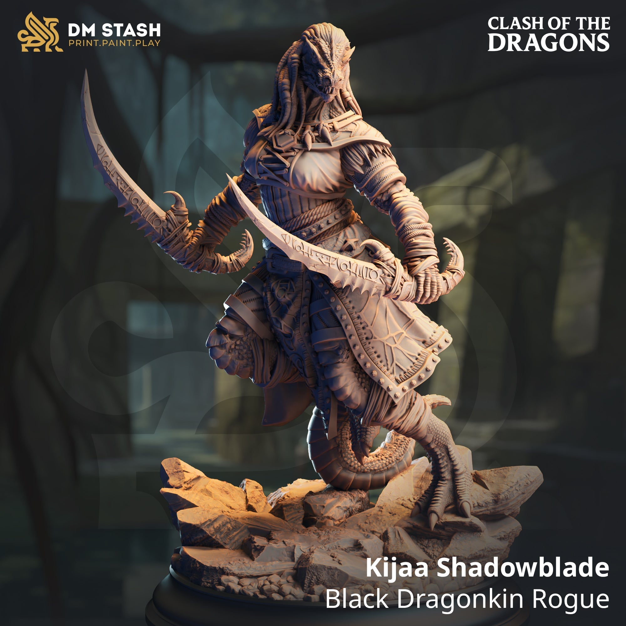 Kijaa Shadowblade, Black Dragonkin Rogue (Female Dragonborn Rogue)