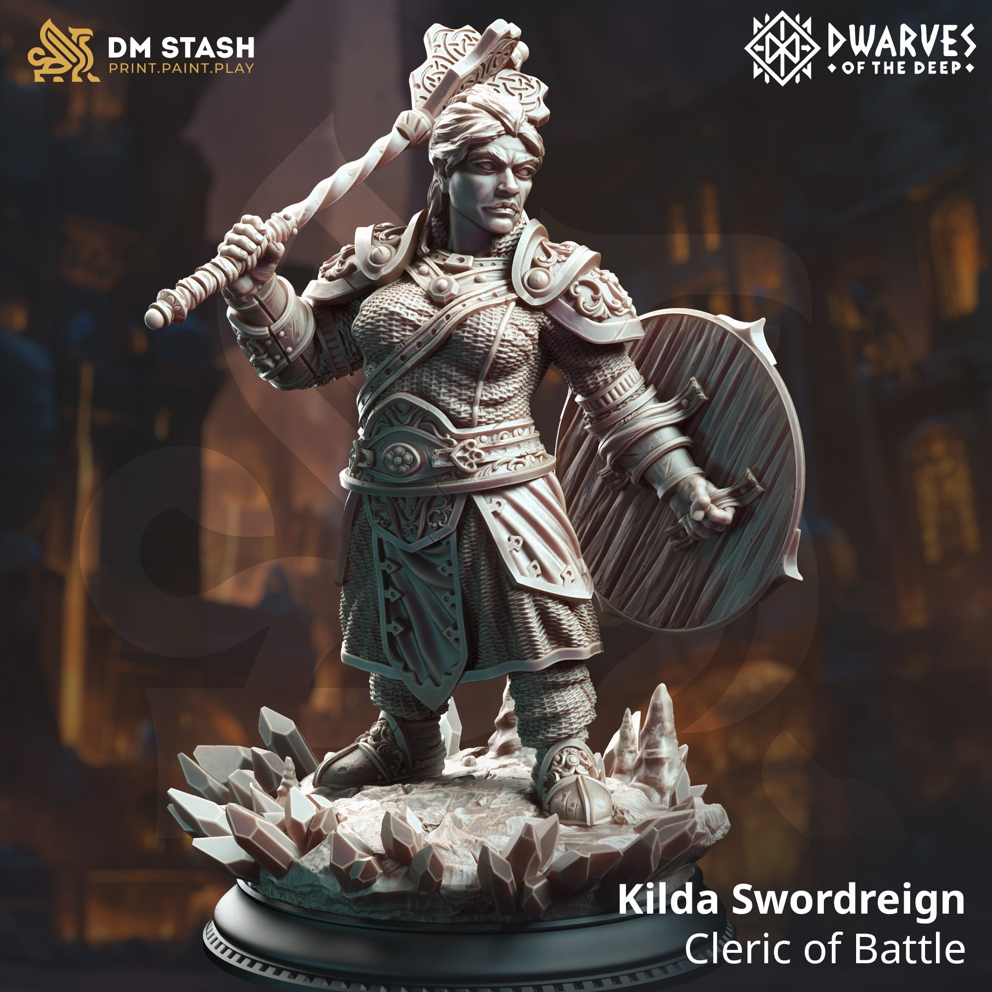 Kilda Swordreign, Cleric of Battle (Female Dwarf Battlecleric)