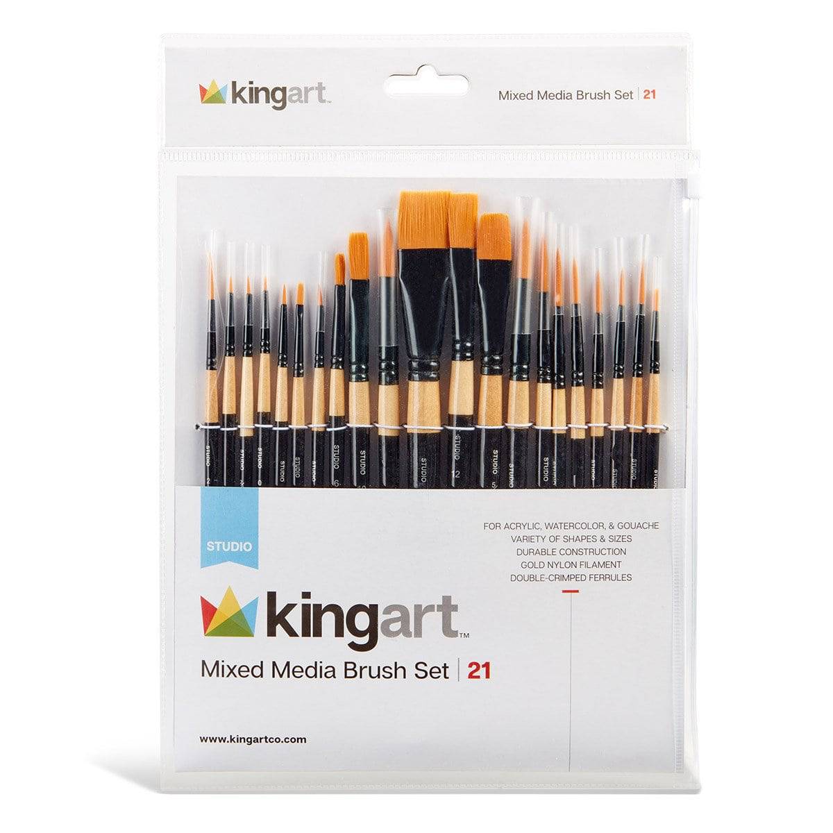 Studio Golden Nylon Mixed Media Brush Set - 21 Pieces