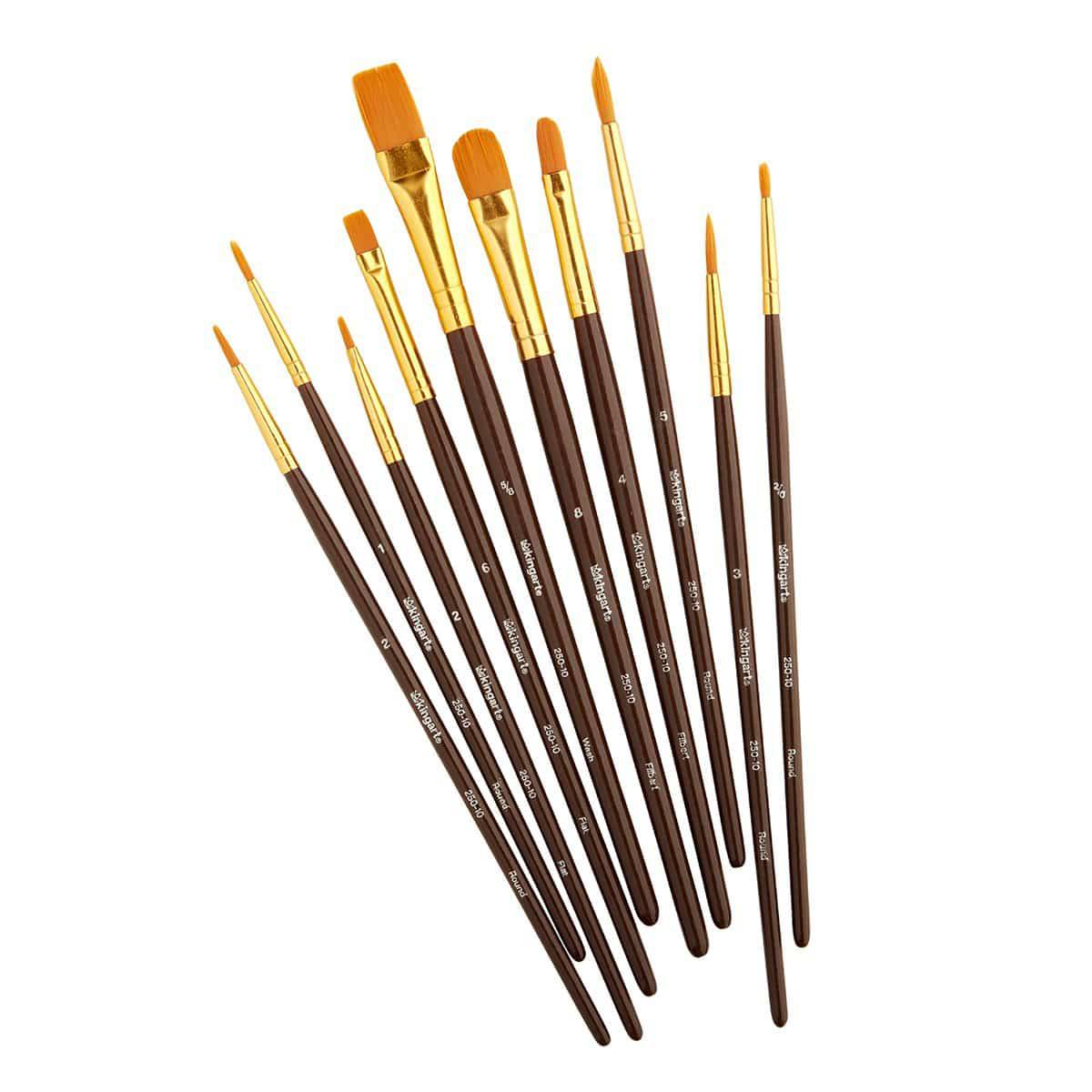 Studio Golden Nylon Brush Set  - 10 Pieces