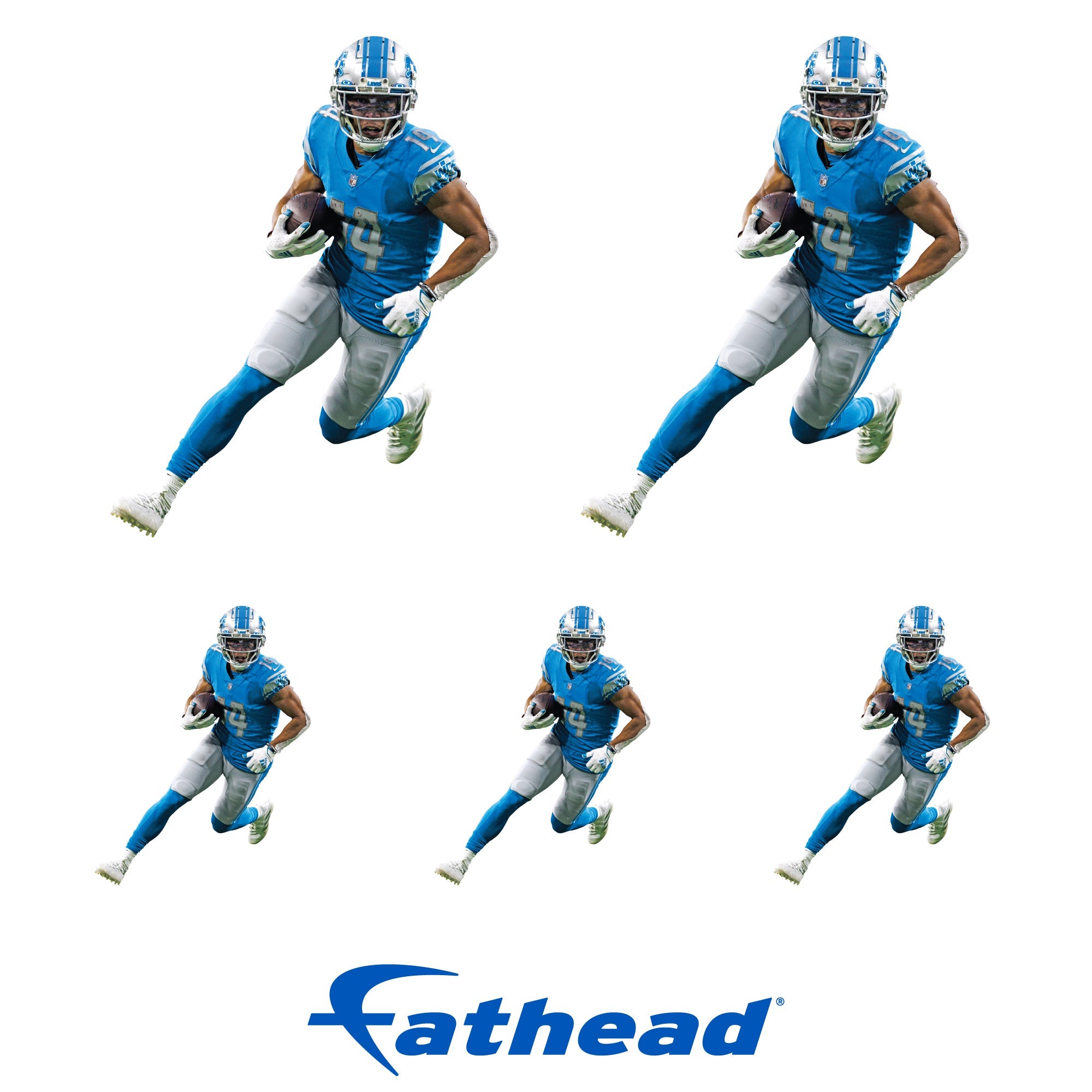Amon-Ra St. Brown - 5 Minis (Mixed Sizes) - Official NFL - Detroit Lions - Reusable Vinyl Decals