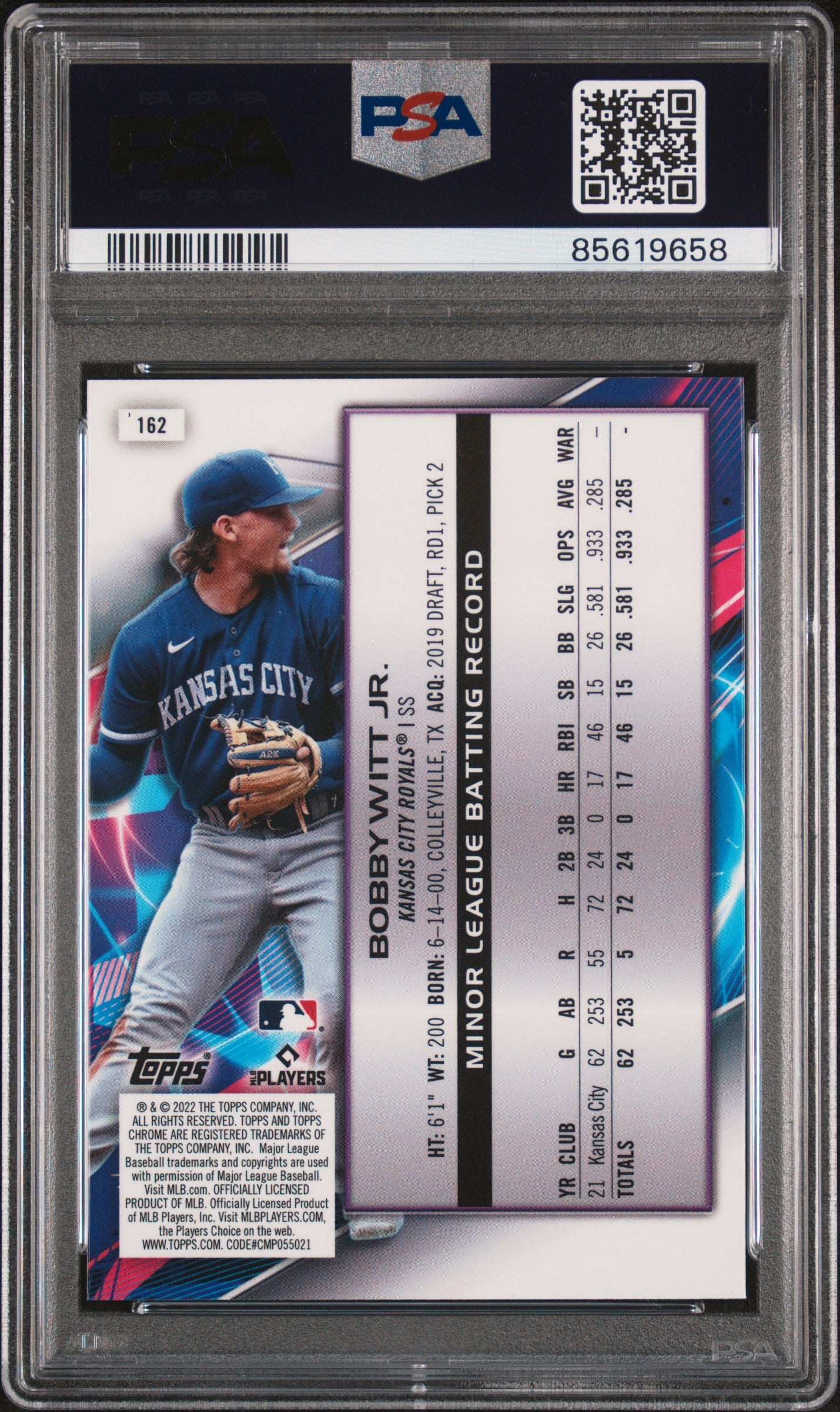 2022 Topps Chorme Cosmic Bobby Witt Jr. Rookie PSA 10 2022 Topps Chorme Cosmic Bobby Witt Jr. Rookie PSA 10